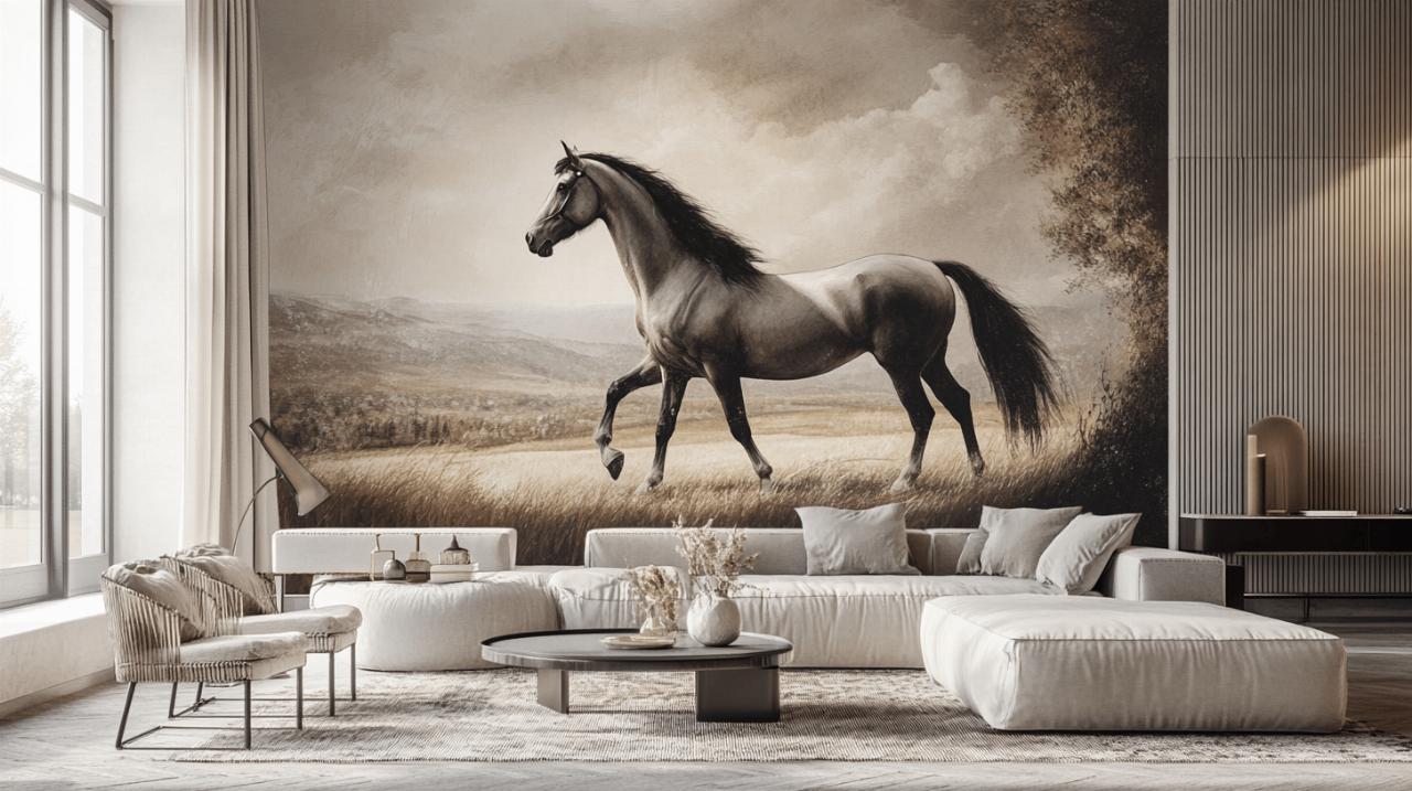 Creez une atmosphere apaisante grace a un sticker cheval geant inspire du mandala